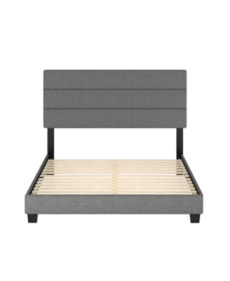 Sicily Linen Upholstered Platform Bed Frame with Adjustable Headboard - Boyd Sleep