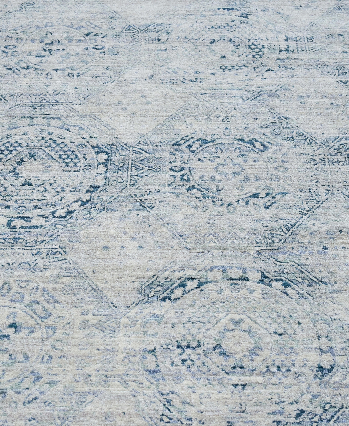 The Met X Exquisite Rugs Vintage Looms Vtl-74 6'x9' Area Rug In Mist,blue