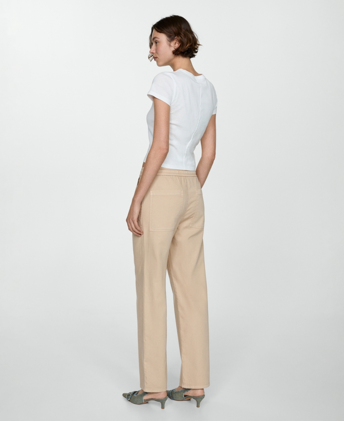 MANGO WOMEN'S DRAWSTRING SLOUCHY JEANS 