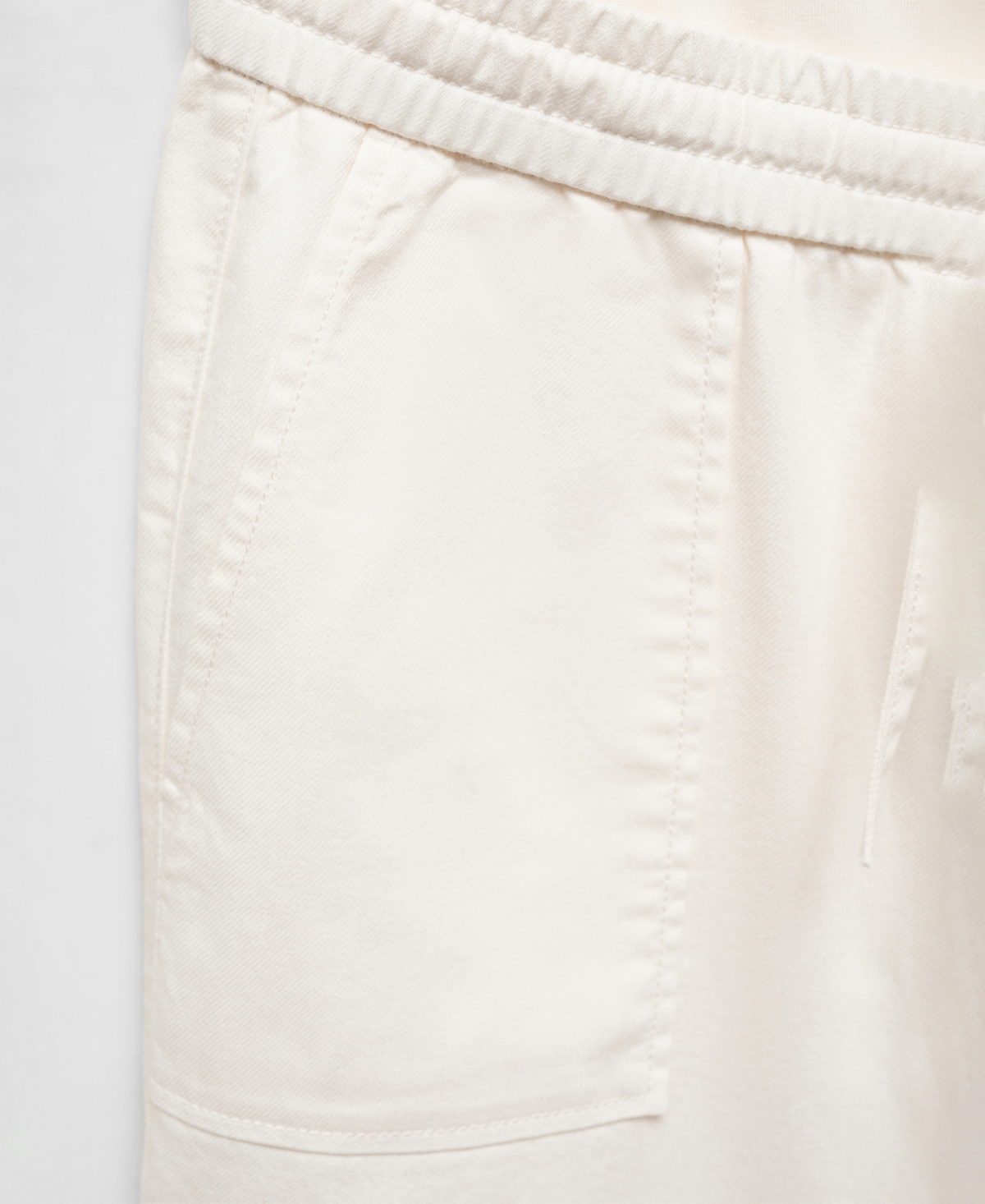 Shop Mango Women's Adjustable Drawstring Cotton Pants In Off White
