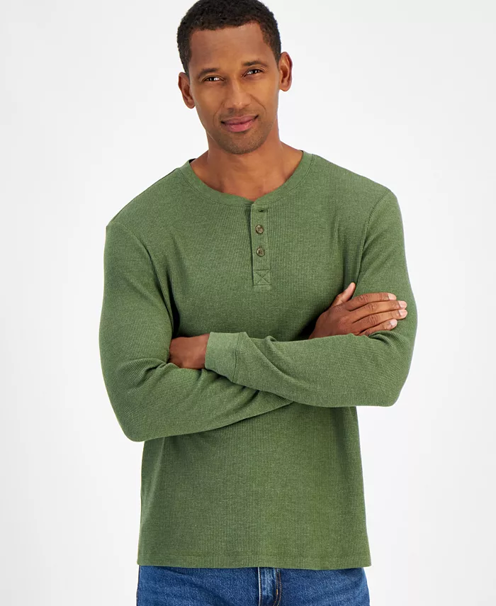 Men's Thermal Long Sleeve Henley - thumbnail 4