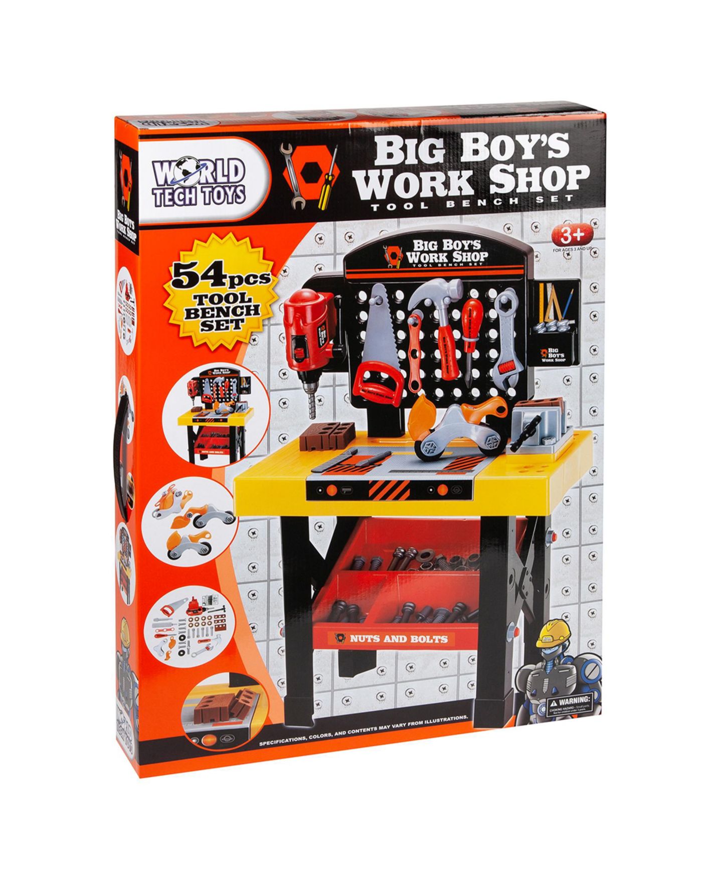 Детские игрушки World Tech Toys Big Boy's Work Shop 54-Piece Workshop, Ages 3+ — фото 6