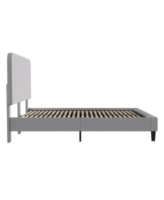 Remi Platform Bed With Headboard - Upholstered Frame - 14 Wooden Slats - No Box Spring Required