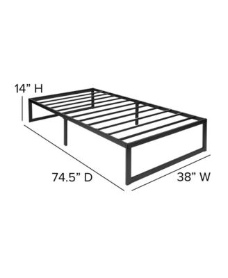 14 Inch Twin Size Steel Bed Frame With Steel Slat Support For Any Mattress (No Box Spring Required)
