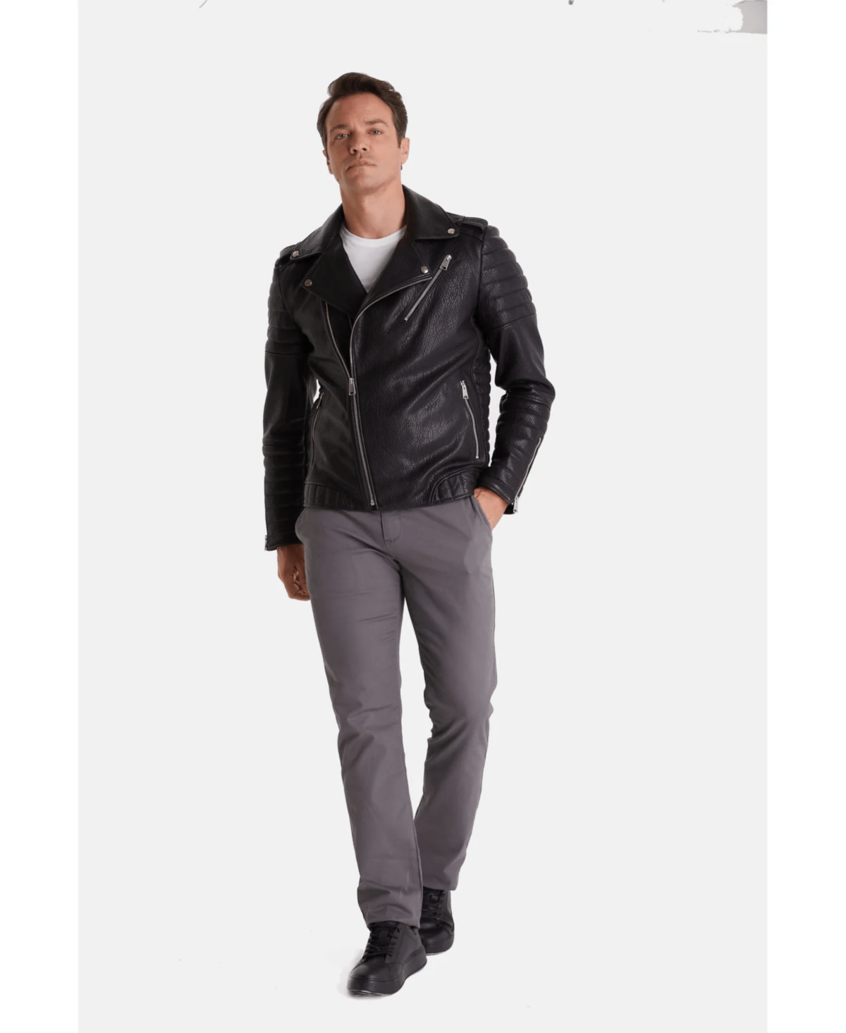 Furniq Uk Men's Biker Jacket,- Black