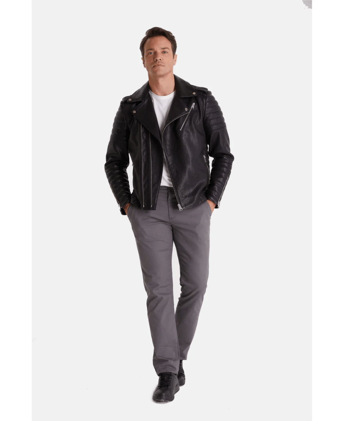 Furniq Uk Men's Biker Jacket,- Black