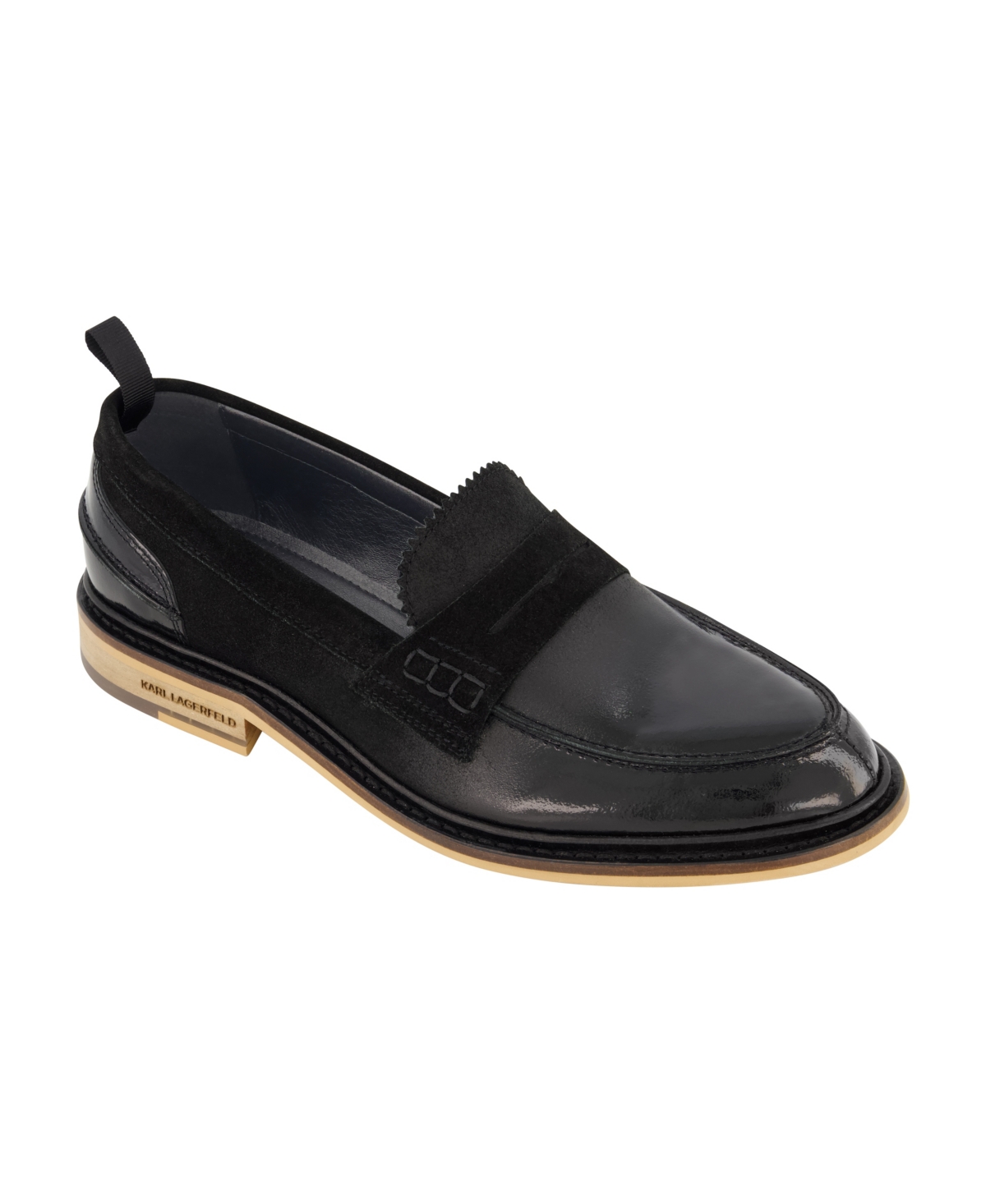 Men's White Label Suede Penny Loafers - Black