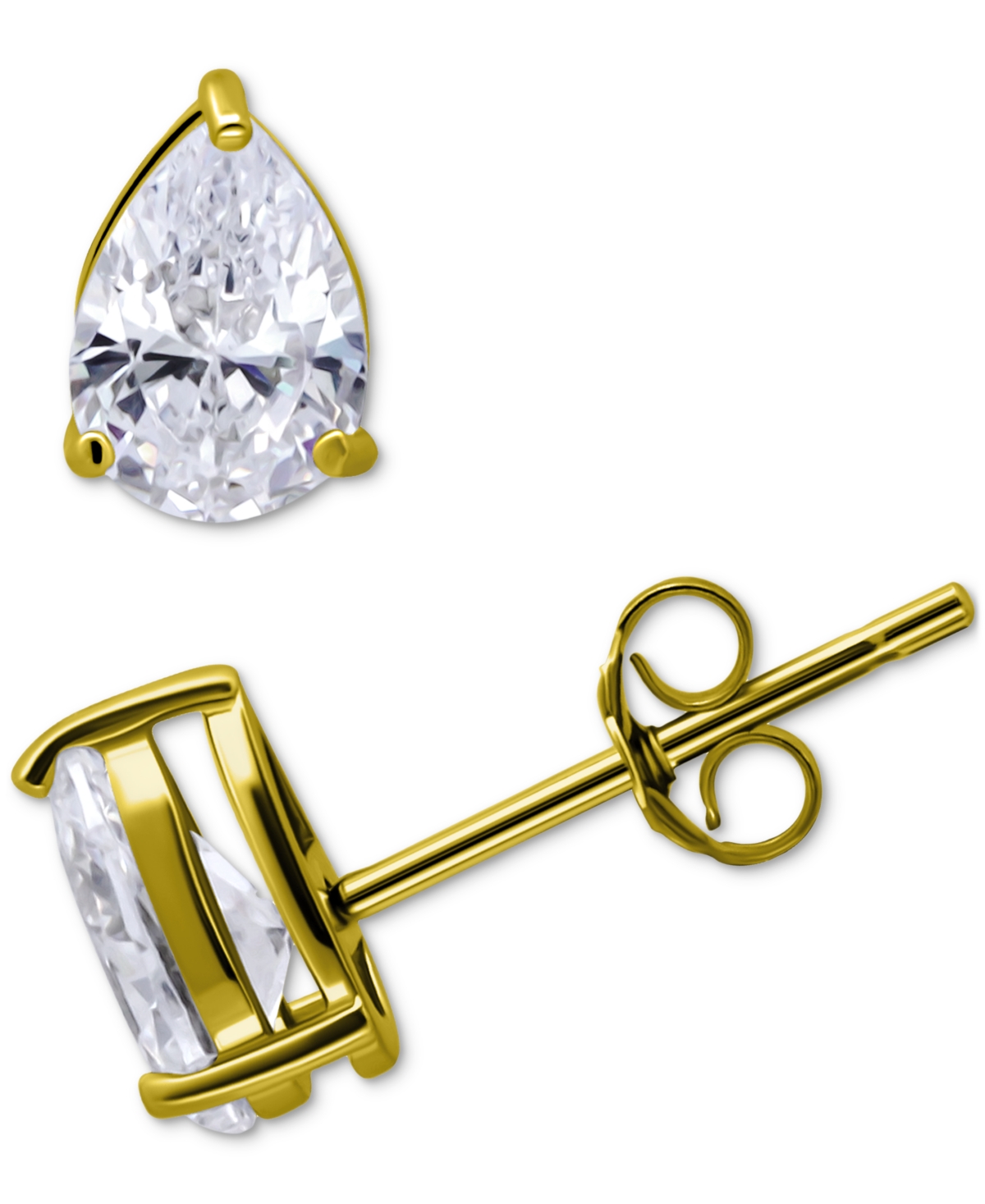 GIANI BERNINI CUBIC ZIRCONIA PEAR SOLITAIRE STUD EARRINGS, CREATED FOR MACY'S 
