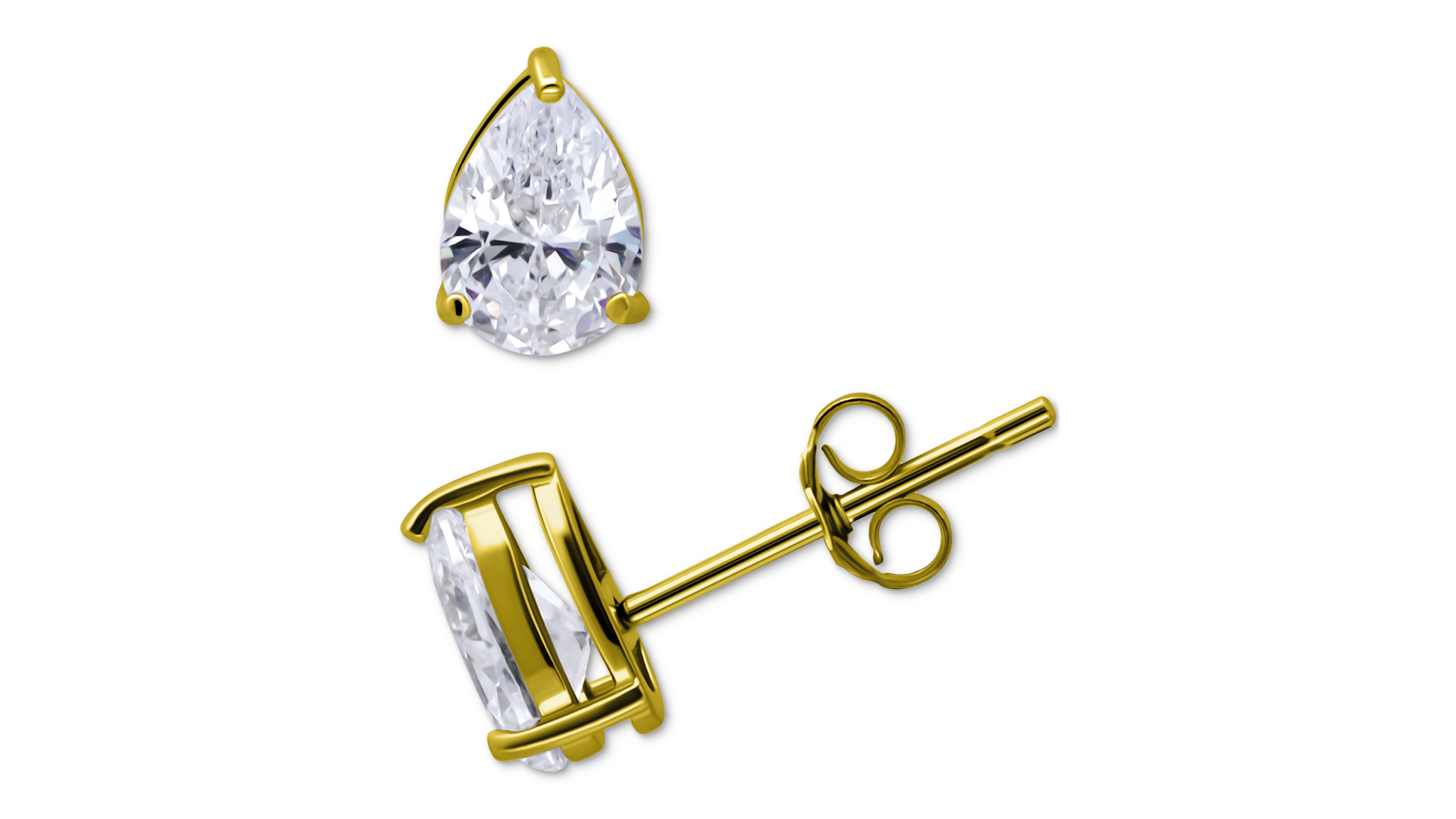 Giani Bernini Cubic Zirconia Pear Solitaire Stud Earrings, Created for Macy's