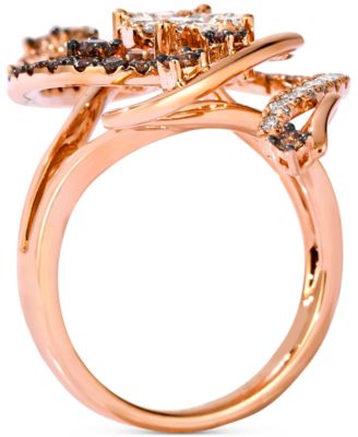 Crazy Collection&reg; Chocolate Diamond & Nude Diamond Swirl Statement Ring (1-1/2 ct. t.w.) in 14k Yellow Gold
