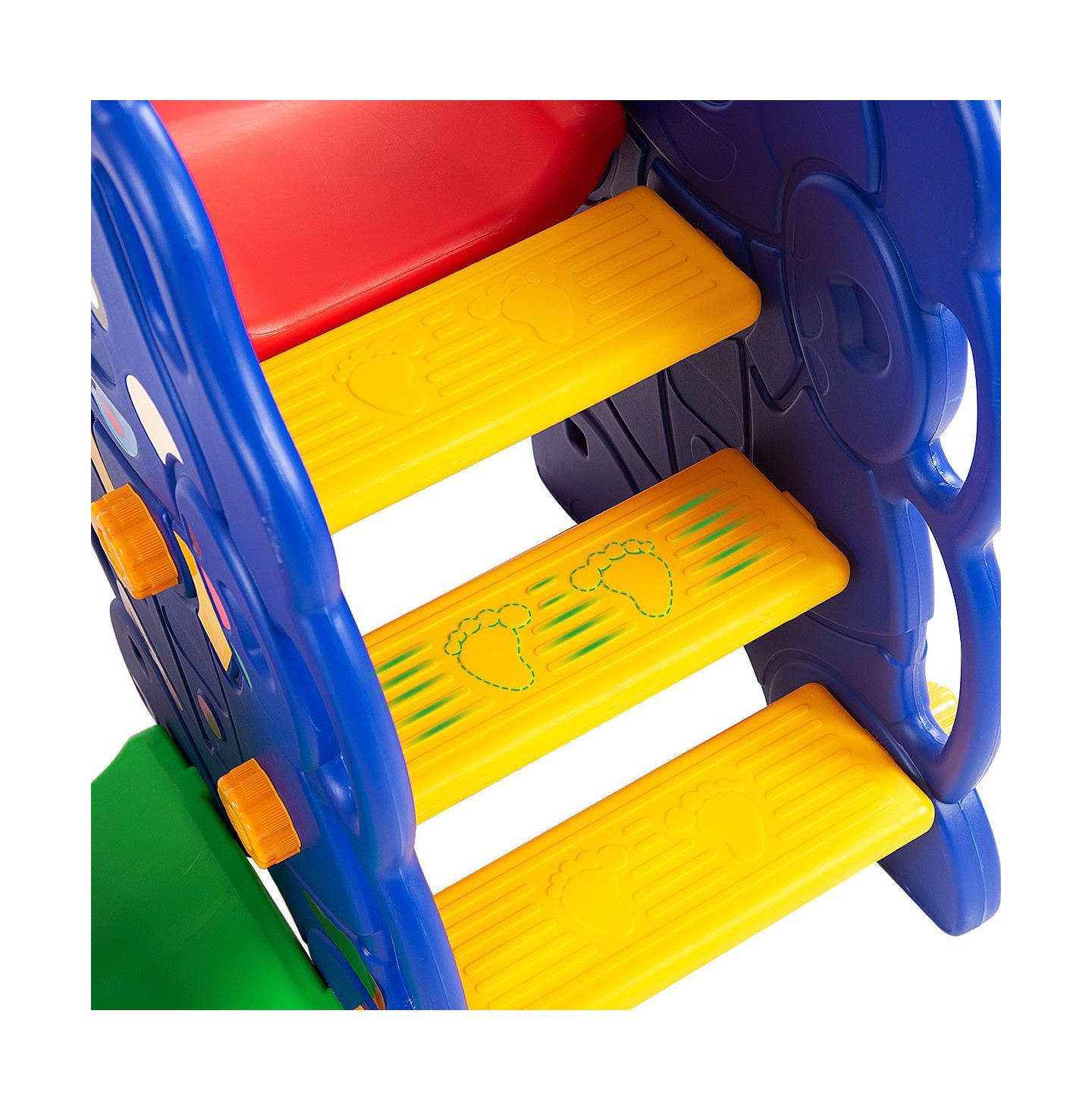 Детские игрушки VEBREDA 3-in-1 Freestanding Basketball Hoop Climber Slide Swing Set, 66 lb. Capacity, Ages 12 months+ — фото 5