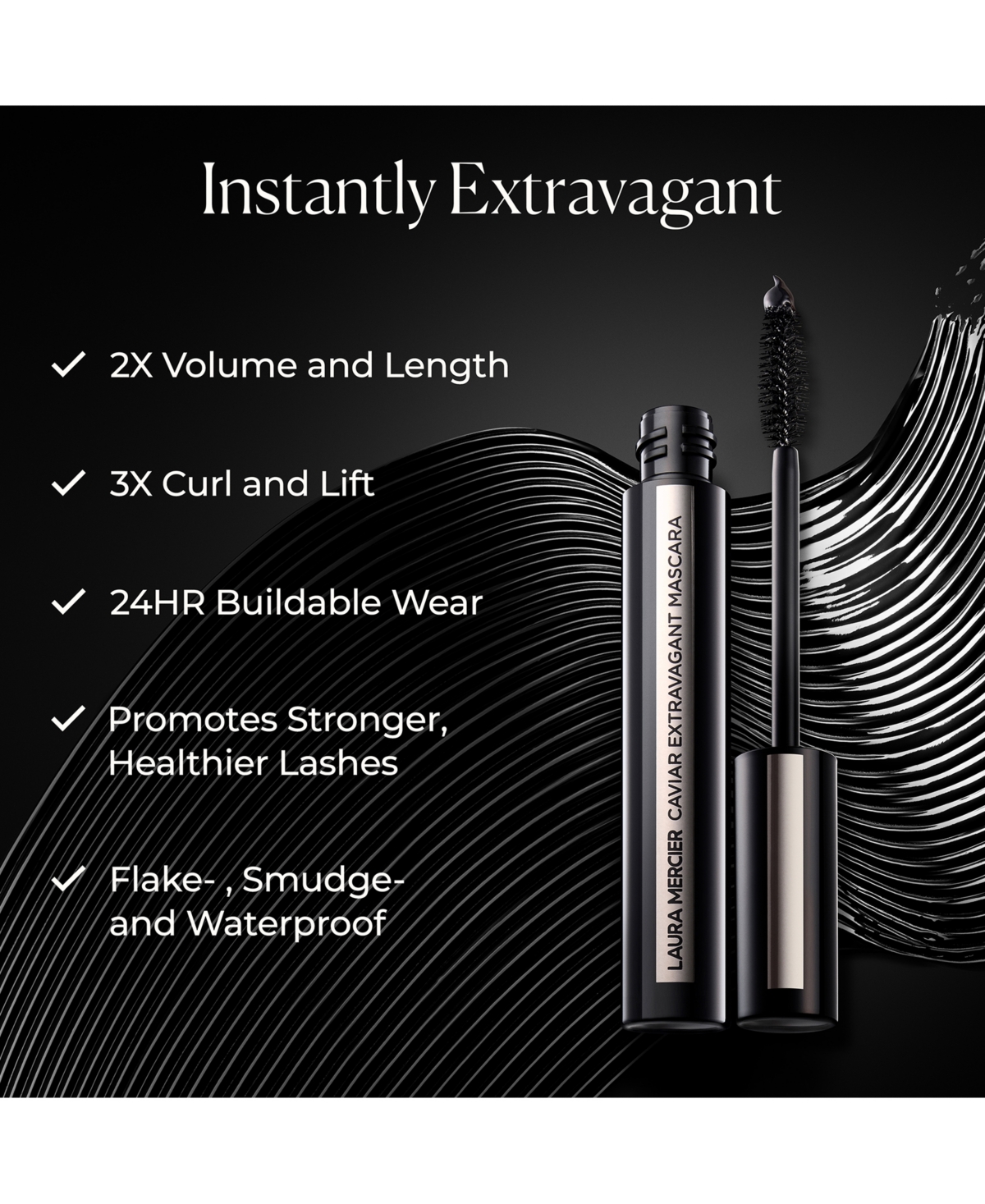 Laura Mercier Mini Caviar Extravagant Volumizing & Lengthening Mascara In No Color