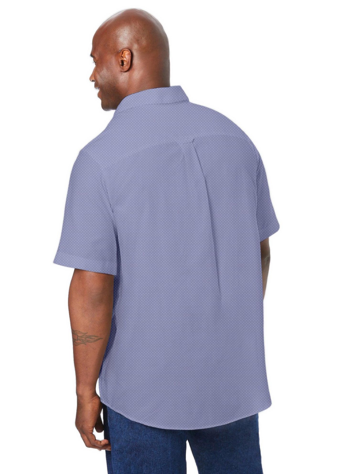 Мужские туфли KingSize Short-Sleeve Wrinkle-Free Everyday Oxford, цвет: Синий — фото 3