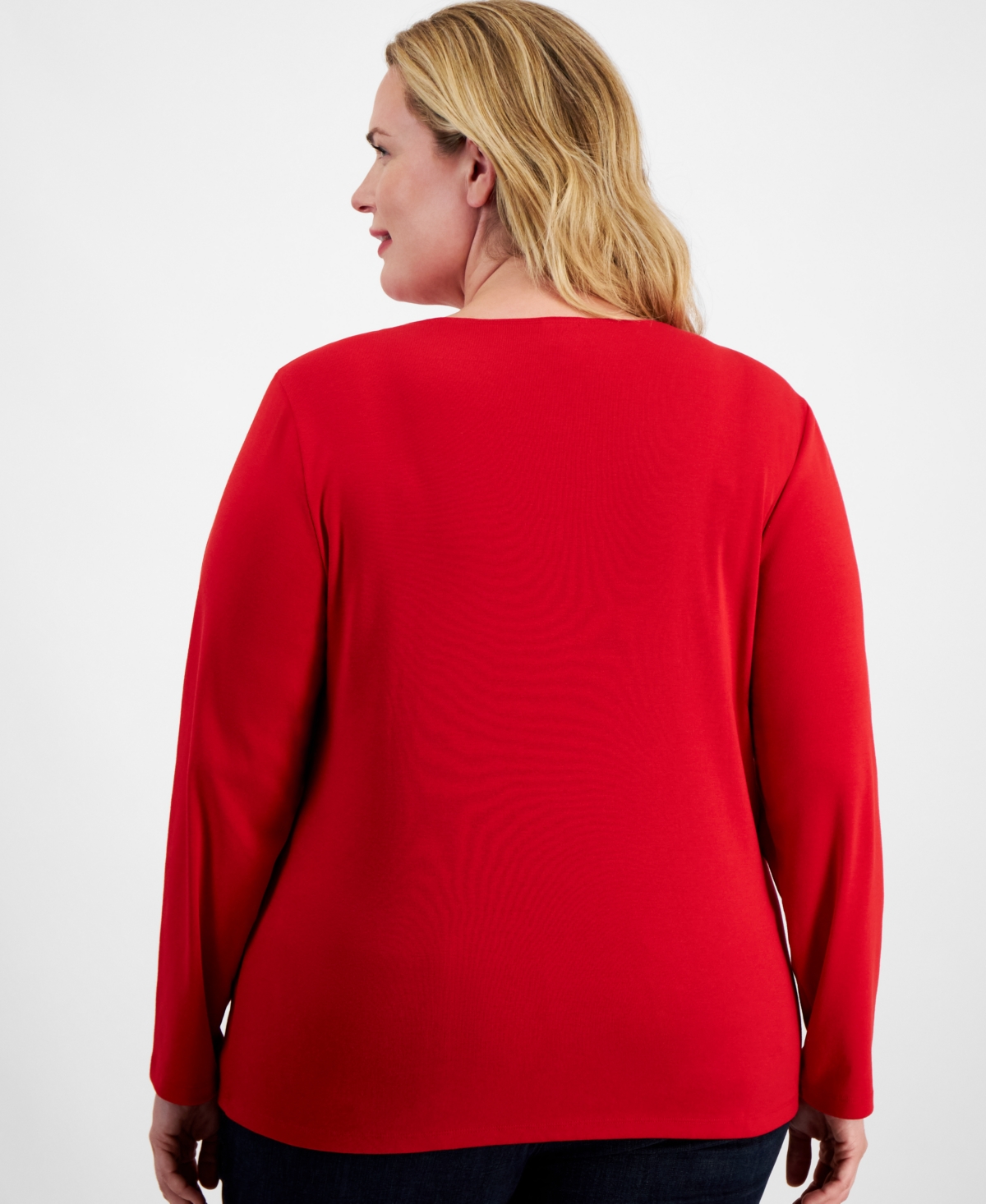 Holiday Lane Plus Size Penguin Play Long-Sleeve Top, Created for Macy's