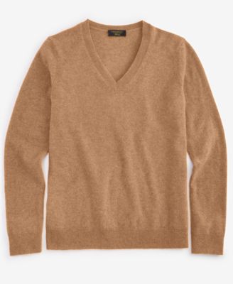 100% Cashmere Petite V-Neck Long-Sleeve Sweater, Created for Macy's