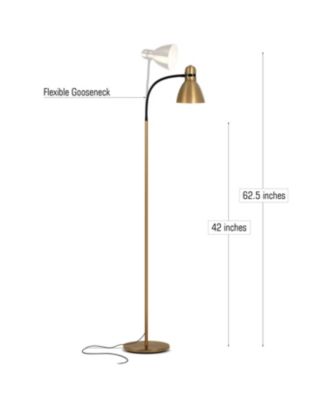 Avery Adjustable Gooseneck LED Reading Floor Lamp (63"), Light Bulb Included