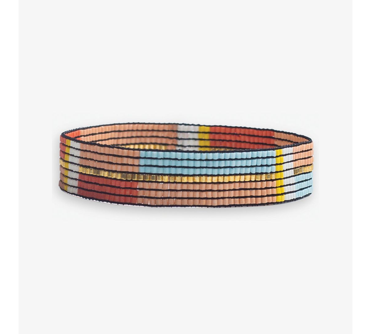 Alex Beaded Stretch Bracelet - Red and Pink
