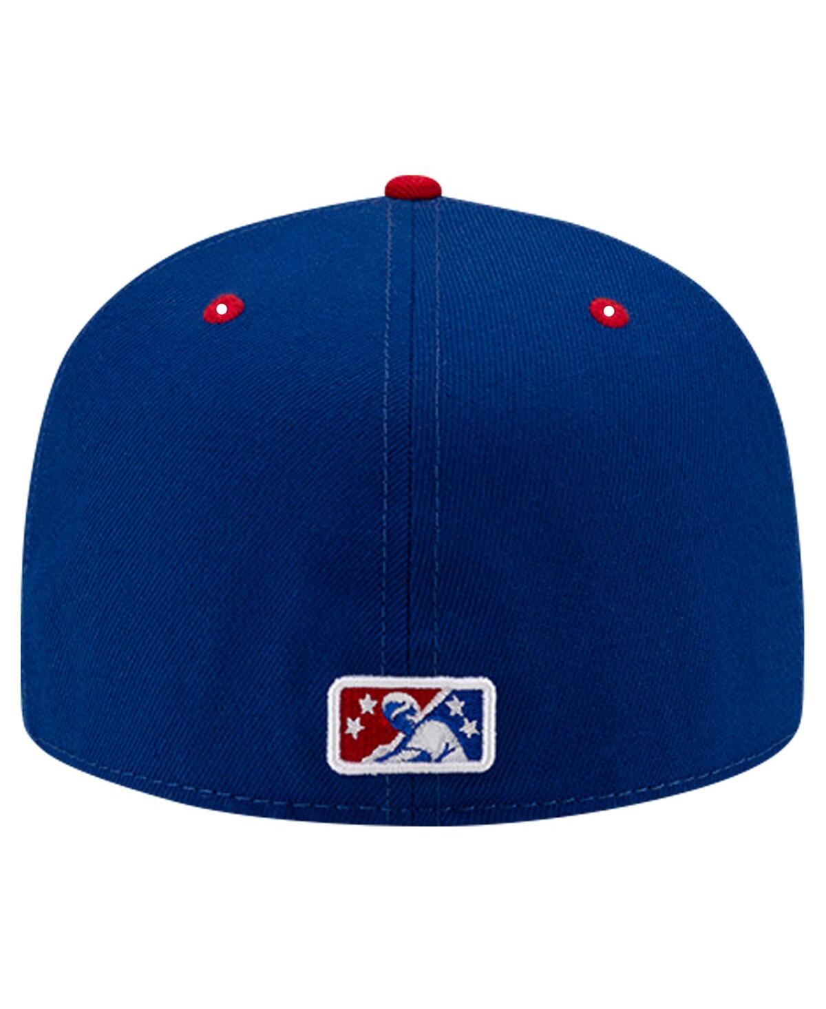 New Era Men'sAkron RubberDucks Theme Night Akron White French 59FIFTY Fitted Hat - Blue