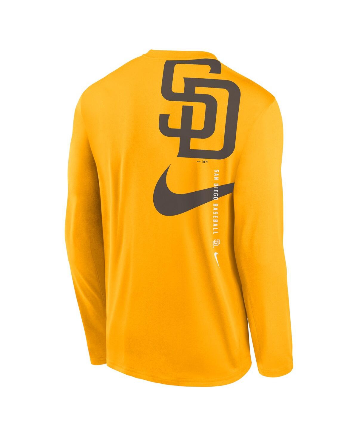 Shop Nike Men's Gold San Diego Padres Large Swoosh Back Legend Performance T-shirt