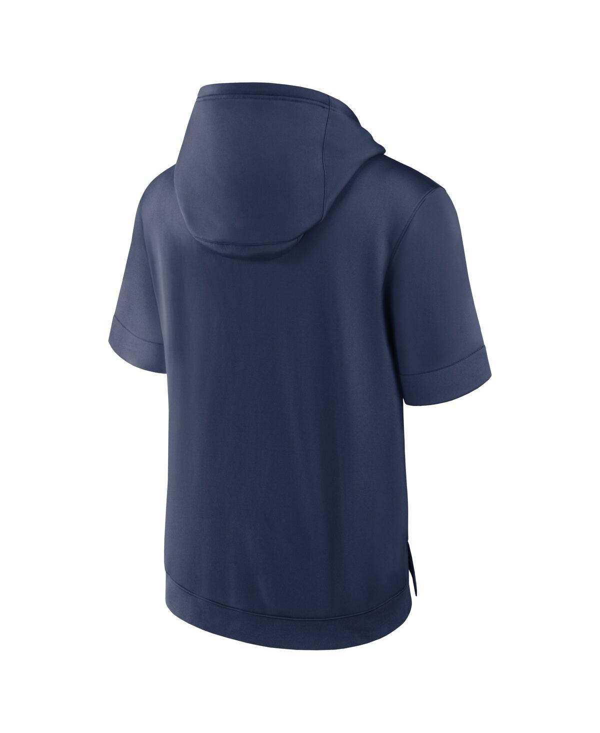 Nike Men'sChicago Cubs City Connect Color Block Short Sleeve Pullover Hoodie - Navy, Light Blue