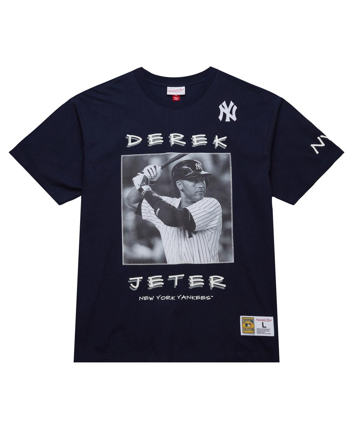 Mitchell & Ness Men's Derek Jeter Navy New York Yankees Cooperstown Collection Heavyweight Premium Player Vintage-li In Navy,white