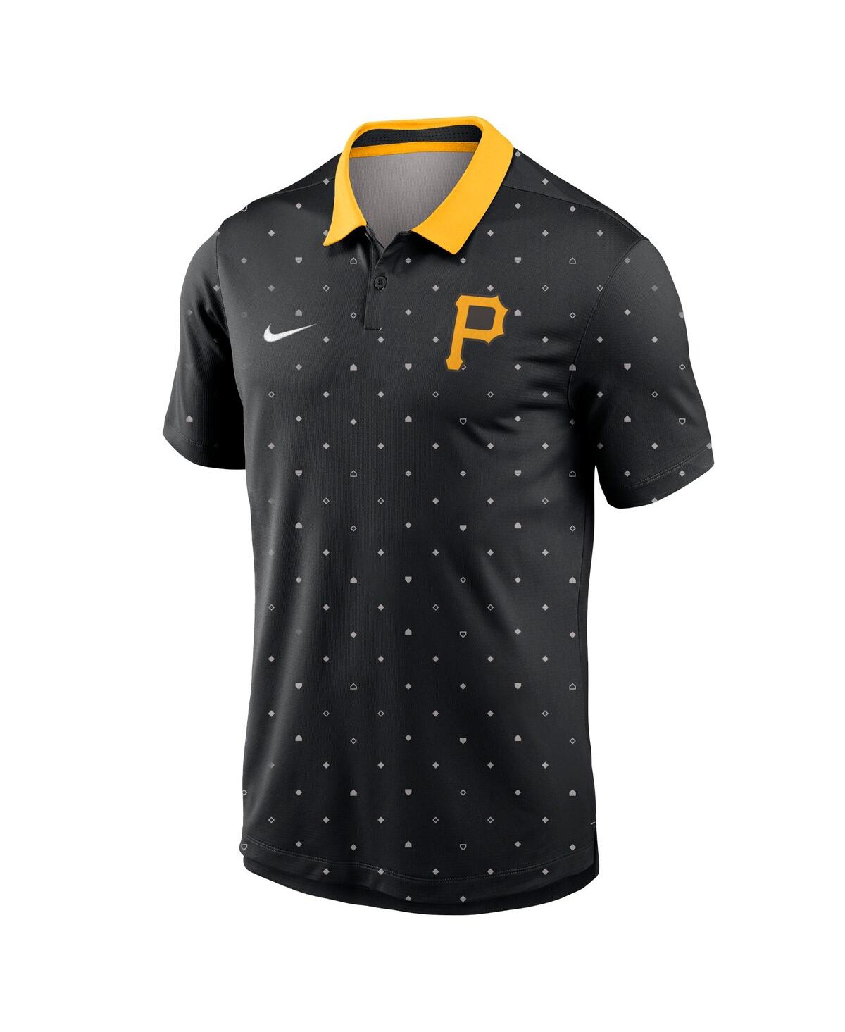 Nike Men's Black Pittsburgh Pirates Legacy Icon Vapor Performance Polo Shirt In Black,gold