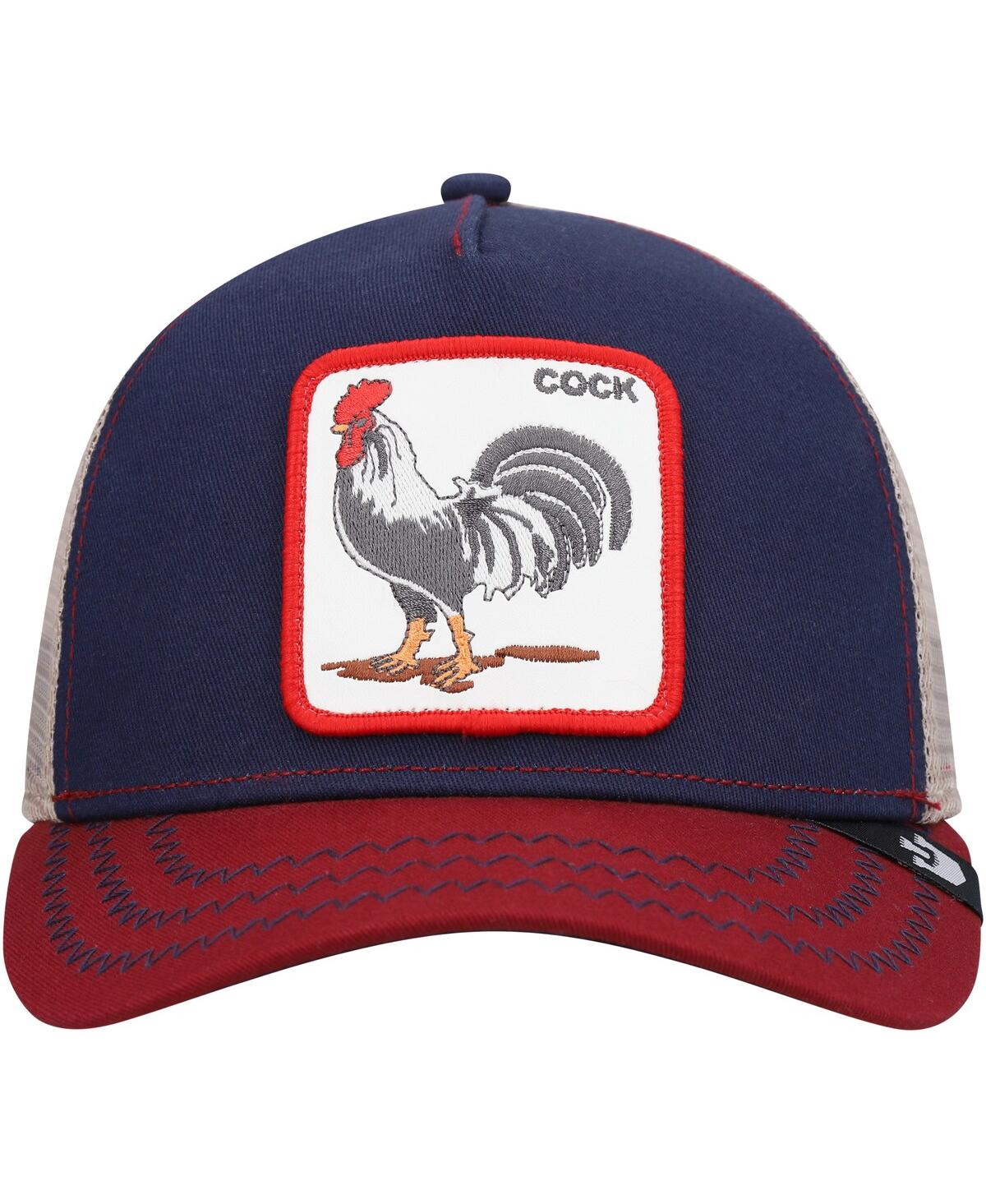 Goorin Bros Men'sRed The Rooster Trucker Snapback Hat - Navy, Red