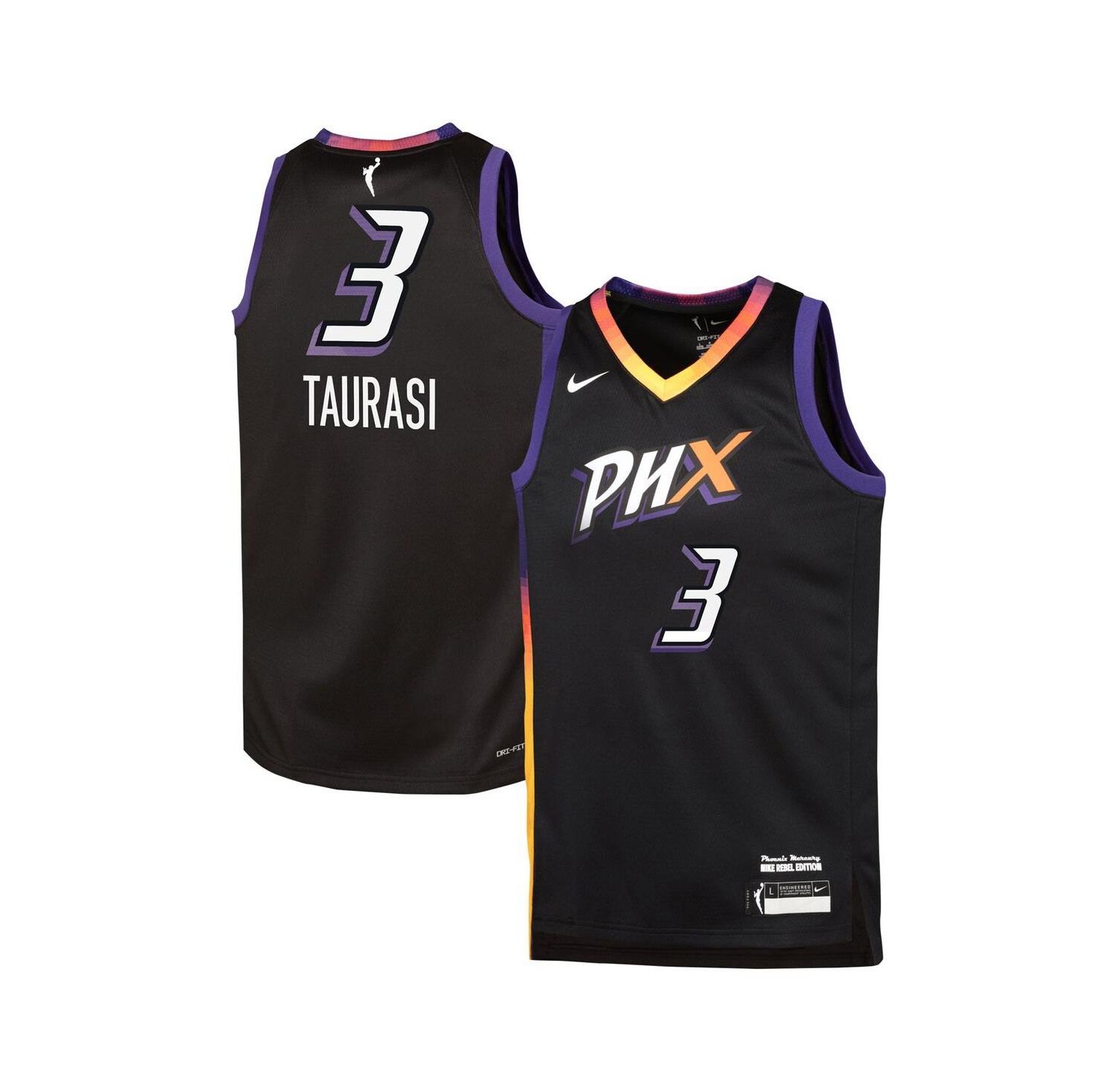 Big Boys and Girls Diana Taurasi Black Phoenix Mercury 2024 Rebel Edition Jersey