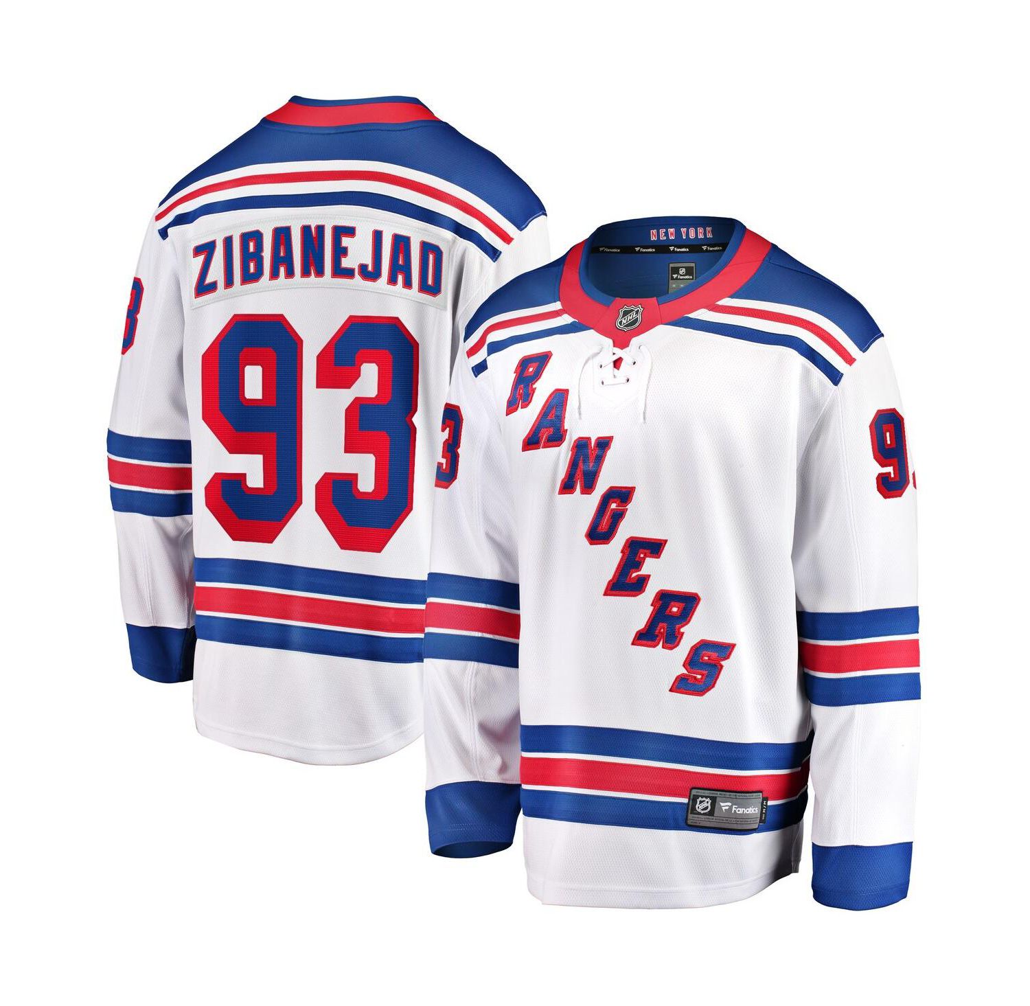Men's Mika Zibanejad White New York Rangers Away Premier Breakaway Player Jersey