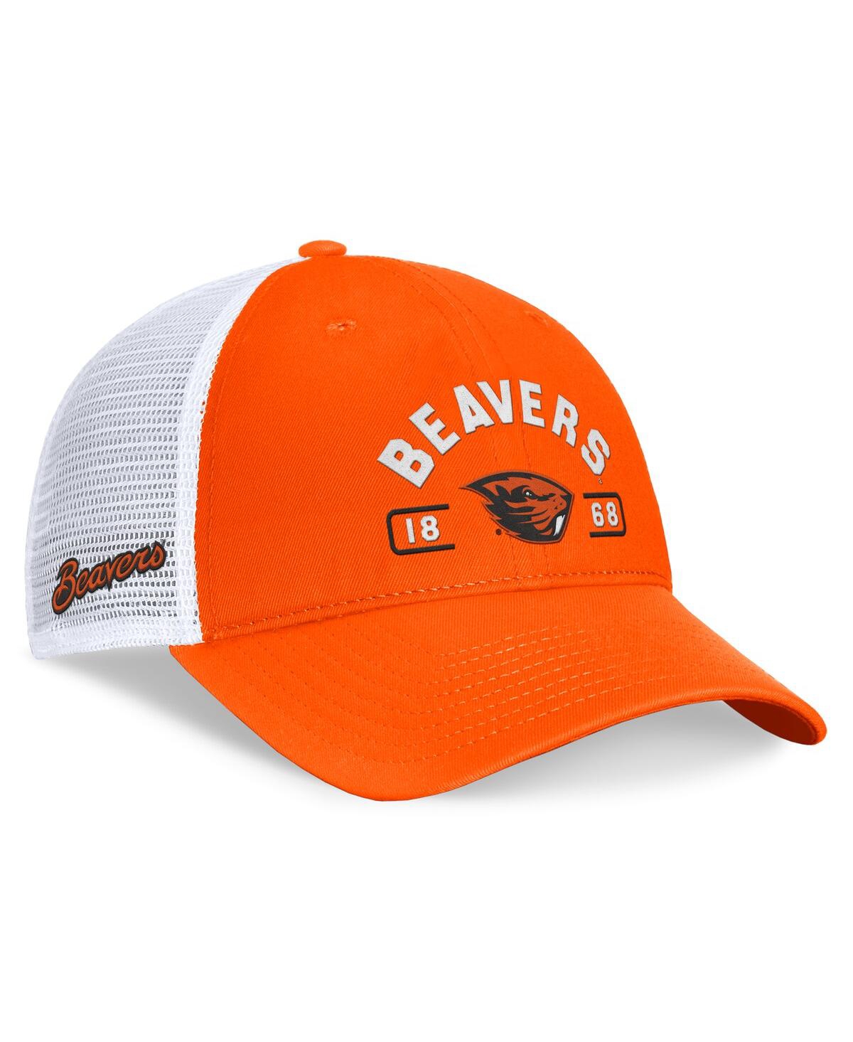 Men's Orange/White Oregon State Beavers Free Kick Trucker Adjustable Hat - Orange, White