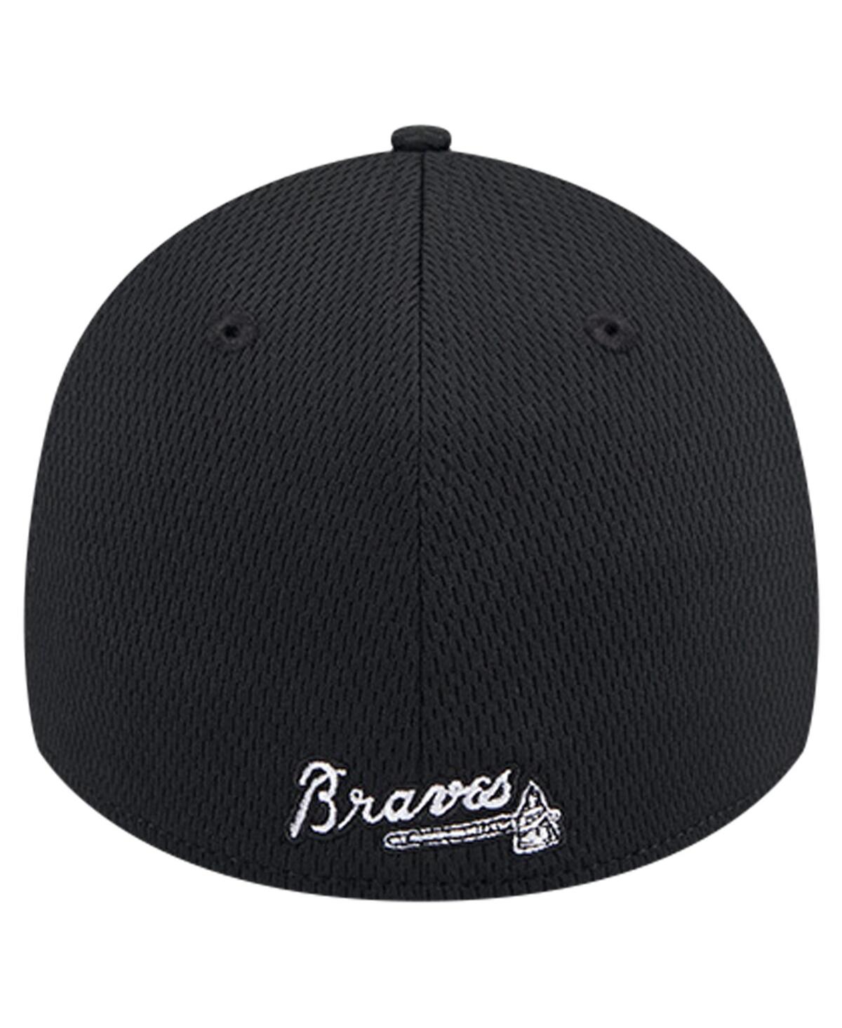 New Era Men'sAtlanta Braves Active Dash Mark 39THIRTY Flex Hat - Black