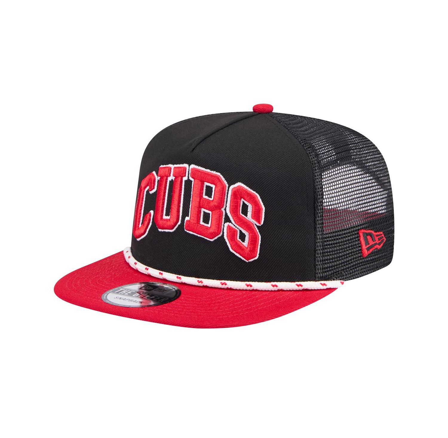 Men's Black Chicago Cubs Throwback Meshback Golfer Hat