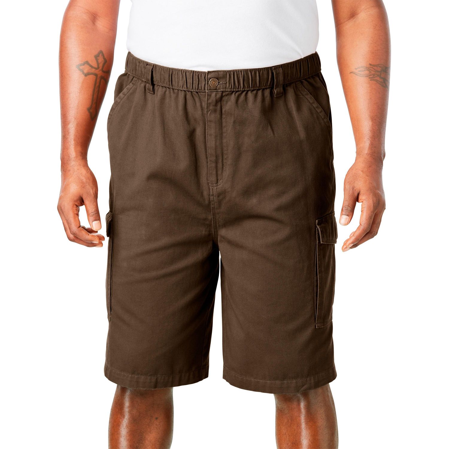 Men's by KingSize Renegade 9" Full Elastic Waist Cargo Shorts