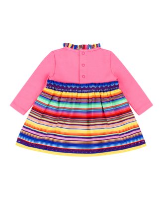 Infant Girls Long Sleeve Ruffle Trim Dress and Bloomer Set