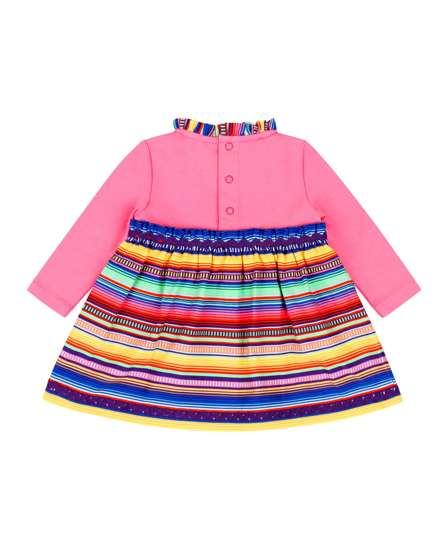 Infant Girls Long Sleeve Ruffle Trim Dress and Bloomer Set