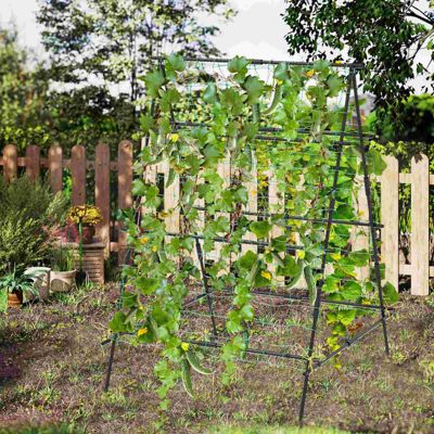 Cucumber Trellis Foldable Garden Tunnel Trellis with Adjustable Auxiliary Clips