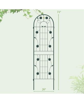 2 Pack Rustproof Metal Garden Trellis 71" x 20" Wire Lattice Panel for Patio