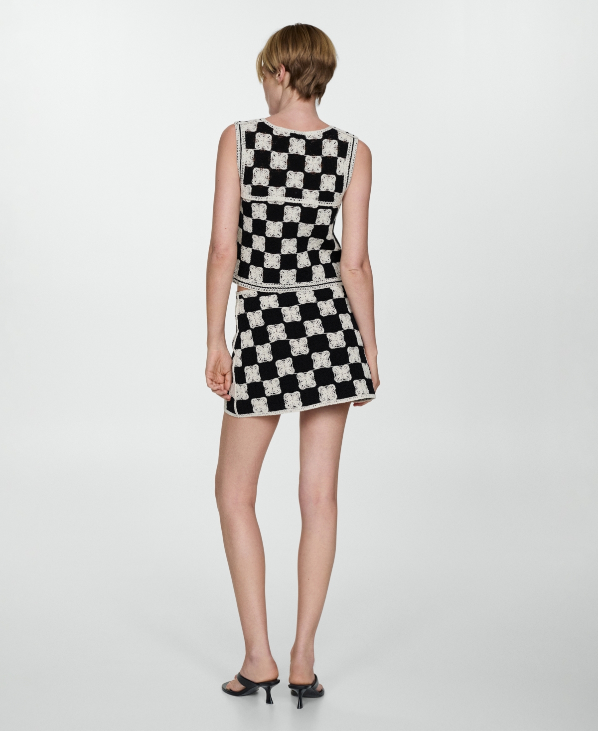 MANGO WOMEN'S COMBINED CROCHET VEST JACKET