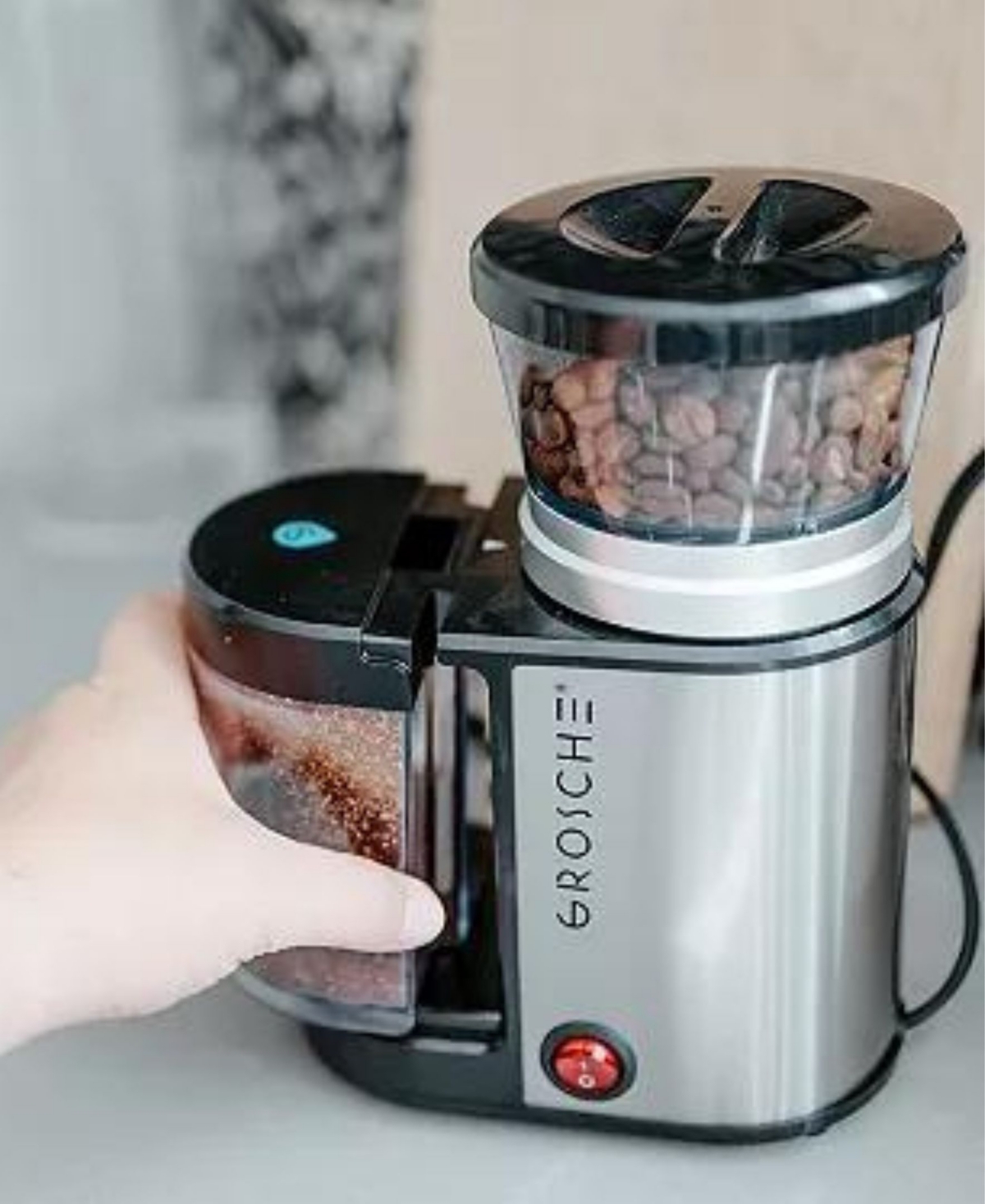 Grosche Grind Brew Duo: Milano Stone Moka Pot Bremen Burr Grinder In Fossil Grey