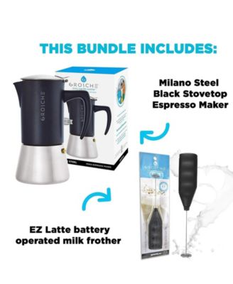 Milano Steel Cafe Bliss: Moka Pot Frother Duo