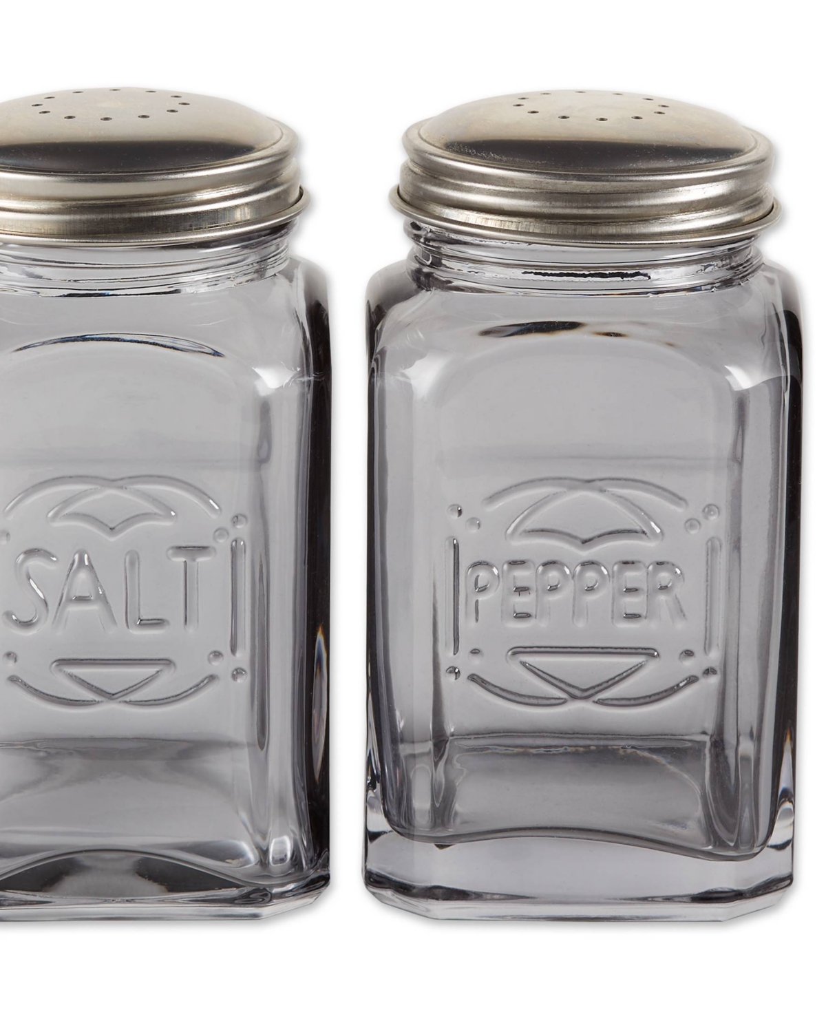 Rsvp International Retro Glass Amber 2 Piece 8 Ounce Retro Style Salt Pepper Set In Gray