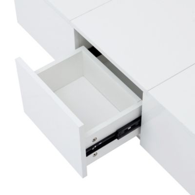 White Multi-Storage Coffee Table, 39.3"x21.6"