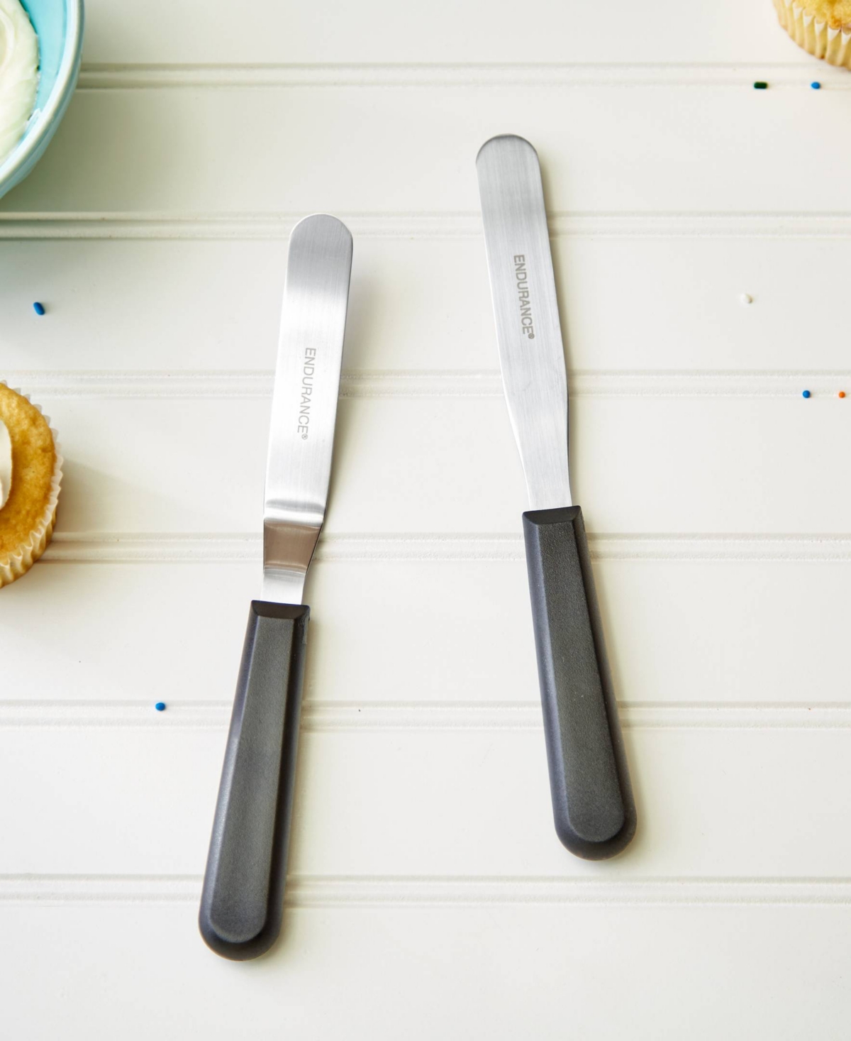 Rsvp International Endurance Stainless Steel 2 Piece Small Icing Spatula Set In Silver