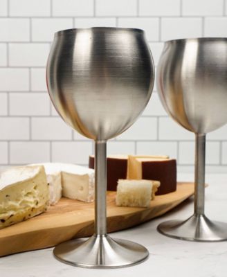 Endurance Stainless Steel Wine Glass Set 2 Piece 3x3x7"