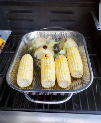 Precision Pierced Stainless Steel 17.5x11x2" BBQ Roasting Pan