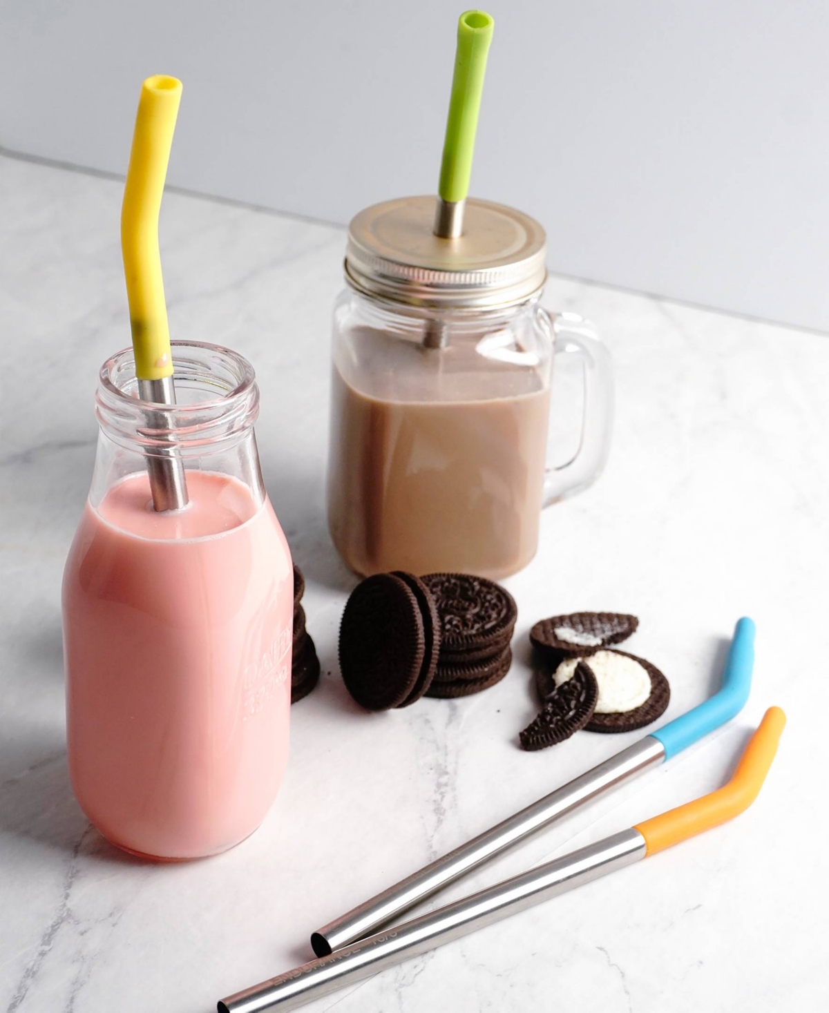 Shop Rsvp International Endurance Stainless Steel 5 Piece 9" Silicone Tip Straw And Brush Set In Multi
