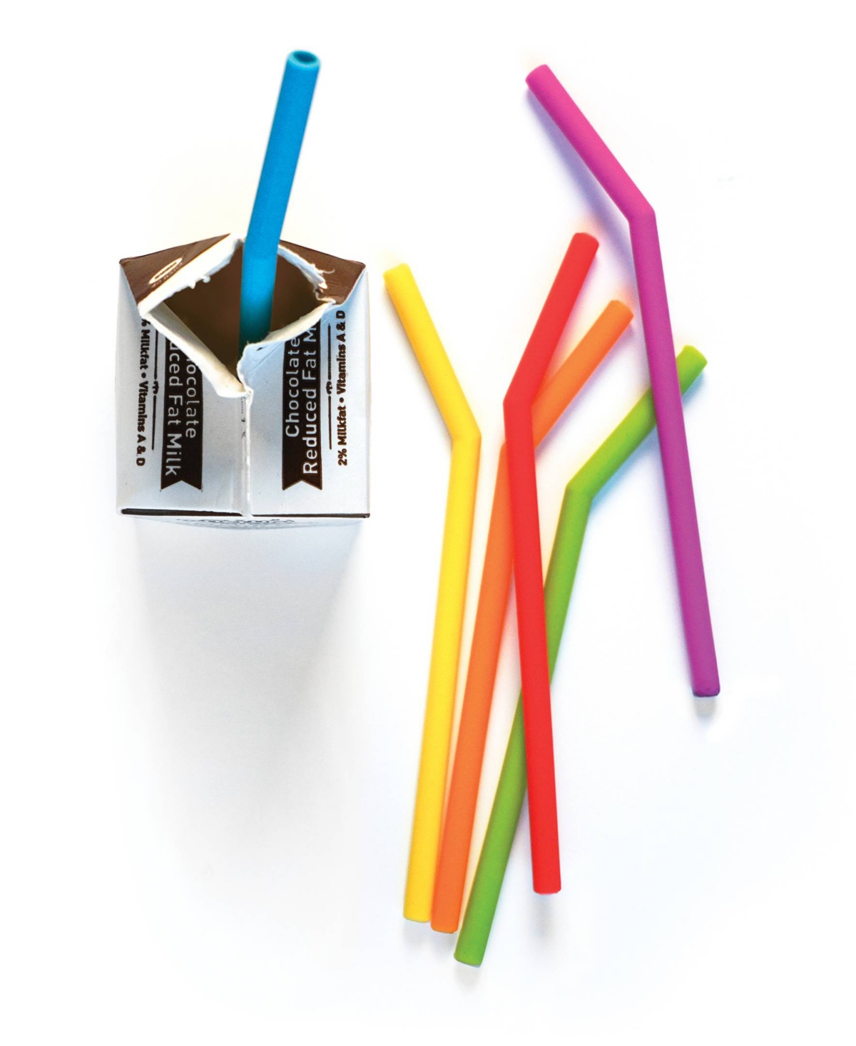 Rsvp International Silicone 6 Piece 6.5" Straw Set In Multi
