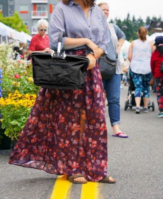 Aluminum Frame 17x11x18" Black Foldable Market Basket