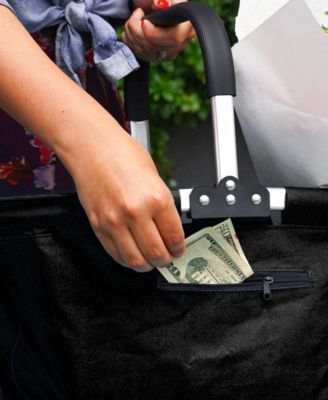 Aluminum Frame 17x11x18" Black Foldable Market Basket