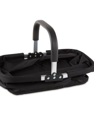 Aluminum Frame 17x11x18" Black Foldable Market Basket